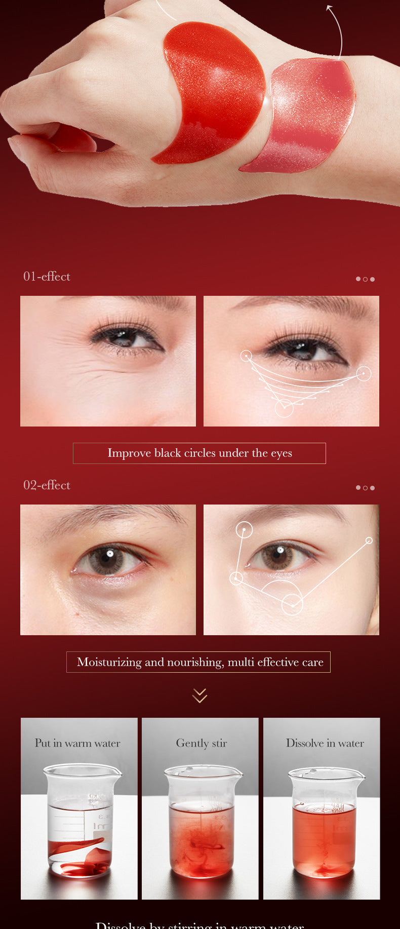 Red Pomegranate Eye Mask SADOER Moisturize the eye area, improve dark circles and wrinkles, foreign trade wholesale - 图片 14