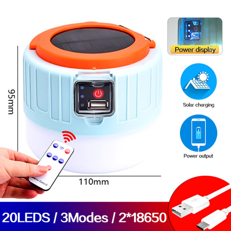 Multifunctional Solar Charging Remote Control Emergency Light Bulb Camping Light Tent Light Night Market Light Mobile Lighting - 图片 5