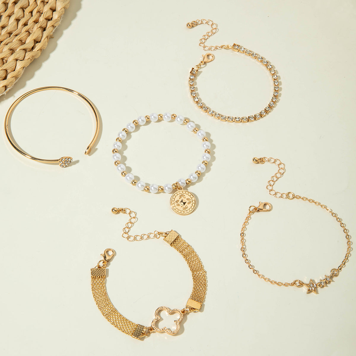 European and American Jewelry High-End Imitation Crystal Butterfly Bracelet Set Fashion Inlaid Diamond Heart Bracelet Wholesale - 图片 44