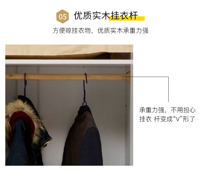 Economical Cabinet Three or Four Doors Bedroom Wardrobe Storage Panel Multi-Functional Assembly European Style Multi-Functional Storage Closet - 图片 17