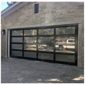 Electric Modern clear Glass Garage Door With Motor Overhead Garage Door Aluminum Alloy Glass Garage Door