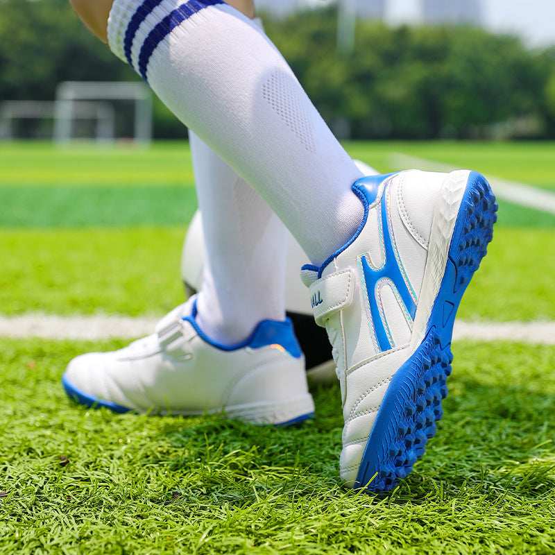 New football shoes for men and women with Velcro for children TF Broken Nail Style Youth Student Grassland Flat Training Shoes - 图片 3