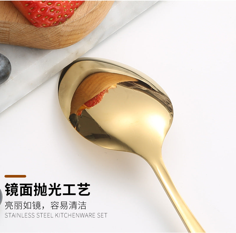 410Stainless Steel Tableware24Set of Hotel Western Dining Square Handle Steak Knife, Fork, Spoon, Tea Spoon - 图片 22