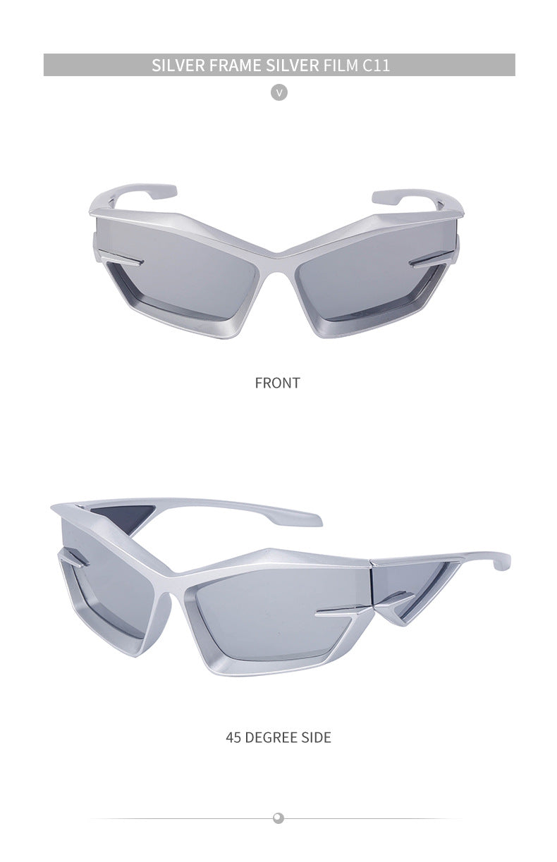 European and American style unique shaped sunglasses for men Y2K Millennium Future Technology Sunglasses for Women Trendy Glasses Wholesale - 图片 26
