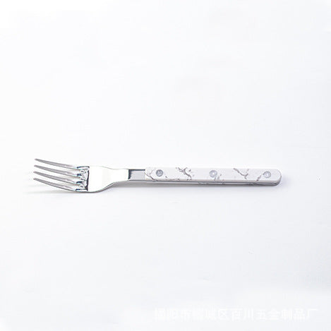 Marble Handle Western Tableware Set ABS Butter Fork Spoon Clip Handle Cheese Knife Dessert Chopsticks Spoon Fork - 图片 27