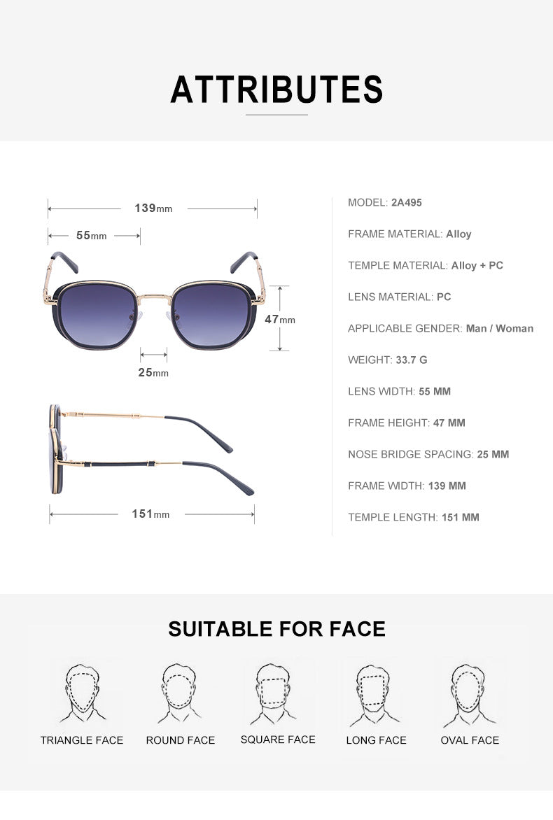 Vintage Steampunk Sunglasses for Men Small Square Frame Sunglasses Trendy Sunglasses Wholesale Driving Glasses shades - 图片 11