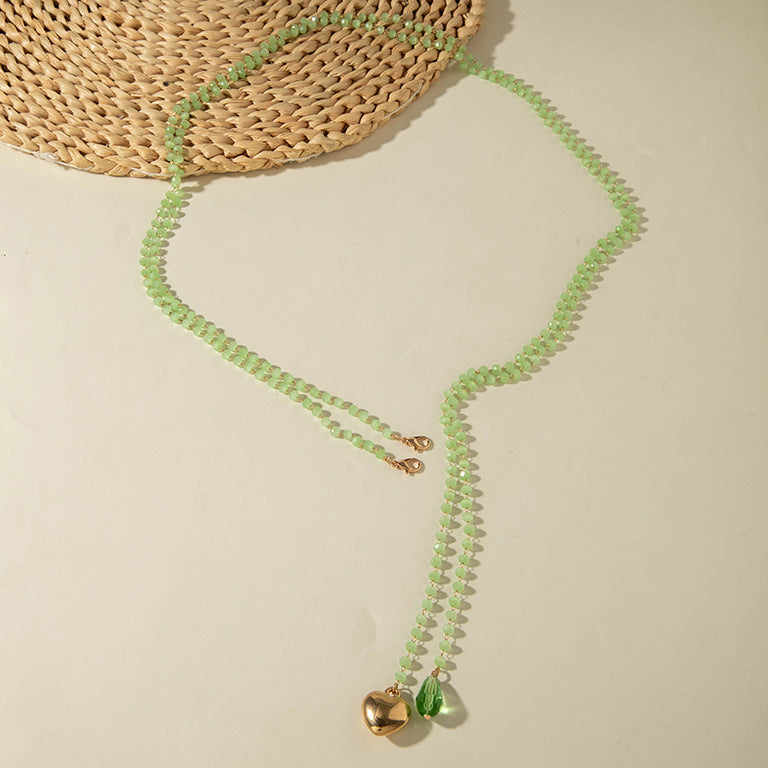 European and American Fashion Jewelry Beaded Tassel Double Layer Long Necklace Elegant Multi-layer Wear Y Type Necklace Ornament - 图片 24