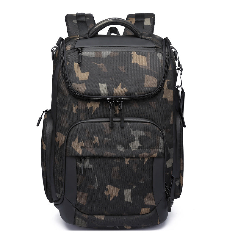 OZUKO Business Backpack Men's Commuting Large Capacity Computer Bag Travel Backpack High-end Waterproof School Bag - 图片 6