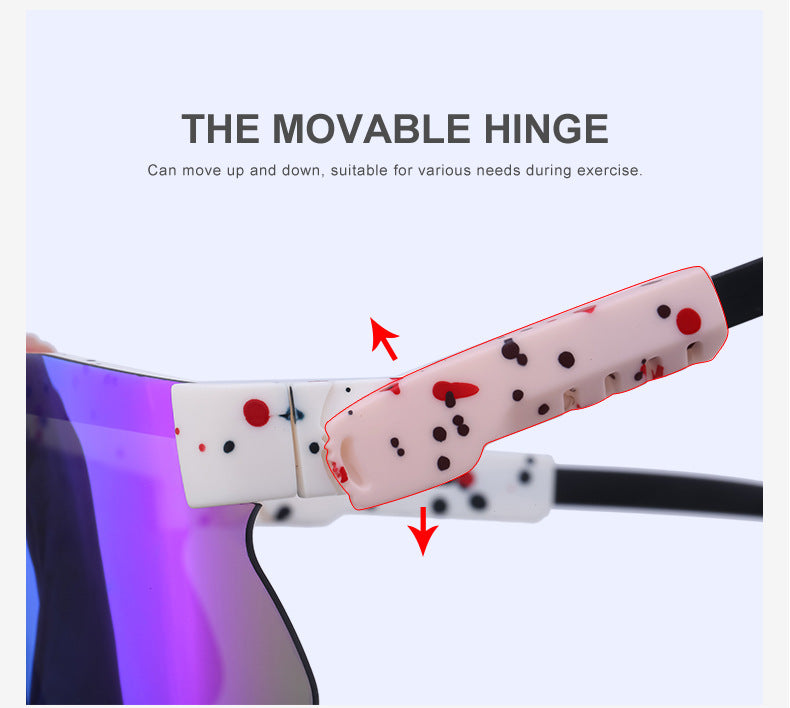 European and American Colorful Sunglasses Outdoor Cycling Windproof Sunglasses Men and Women One-piece Lens Sports Anti-ultraviolet Glasses - 图片 18