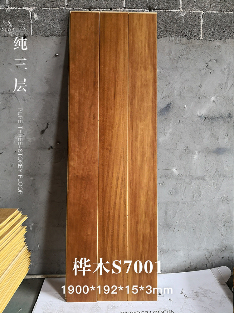 Door-to-Door Installation Old Three-Layer Large Board Pure Three-Layer Solid Wood Floor Oak Log3.0-4.0mm Underfloor Heating - 图片 162