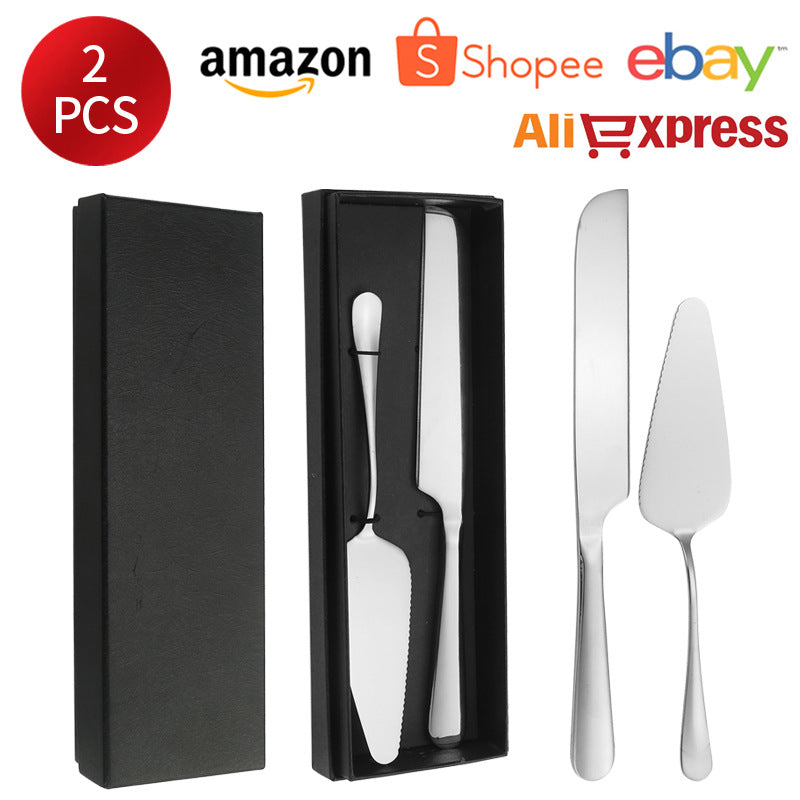 Stainless Steel Cake Knife and Spatula Set for Home Use gold Bread Knife and Spatula Restaurant Pizza Dessert Spatula Baking Utensils - 图片 6