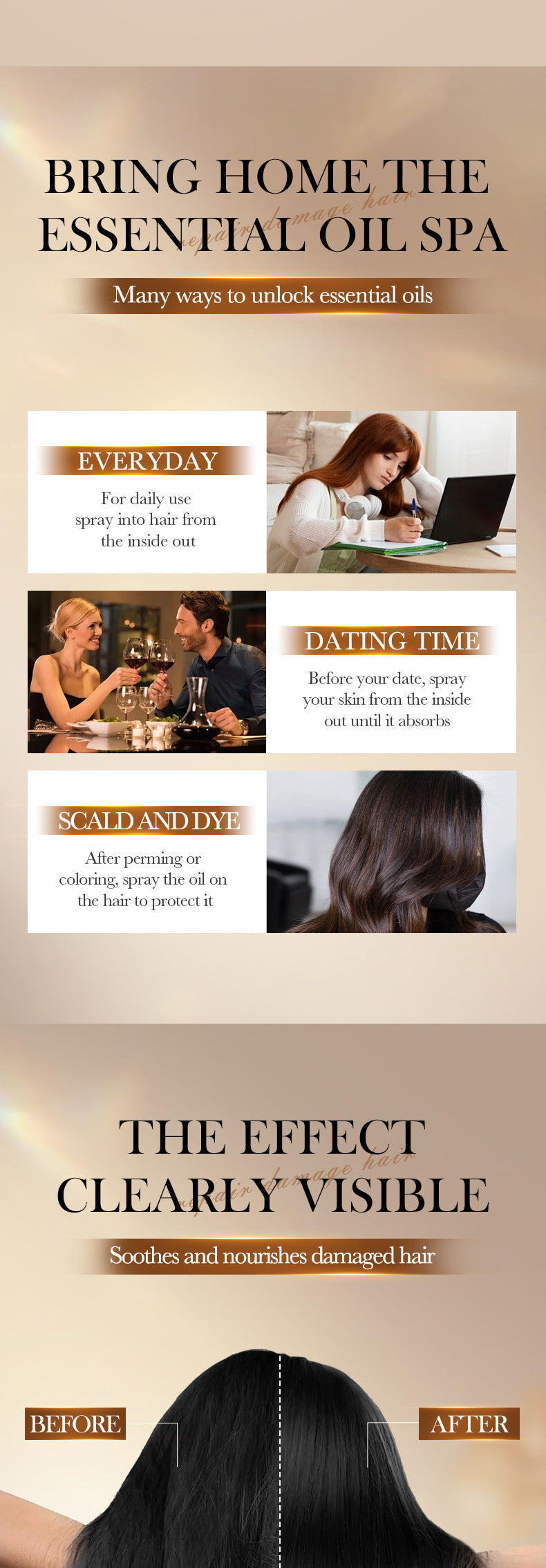 Batahana Hair Care Essential Oil Spray SADOER Soothing and Smooth Hair Conditioner Cross-Border Wholesale - 图片 14