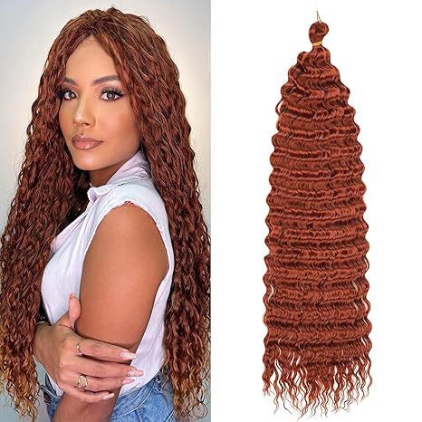 European and American Style Synthetic Hair Domestic Wig Crochet Hair Extensions Curly Hair Piece Deep Wave Bulk hair 30in120g - 图片 11