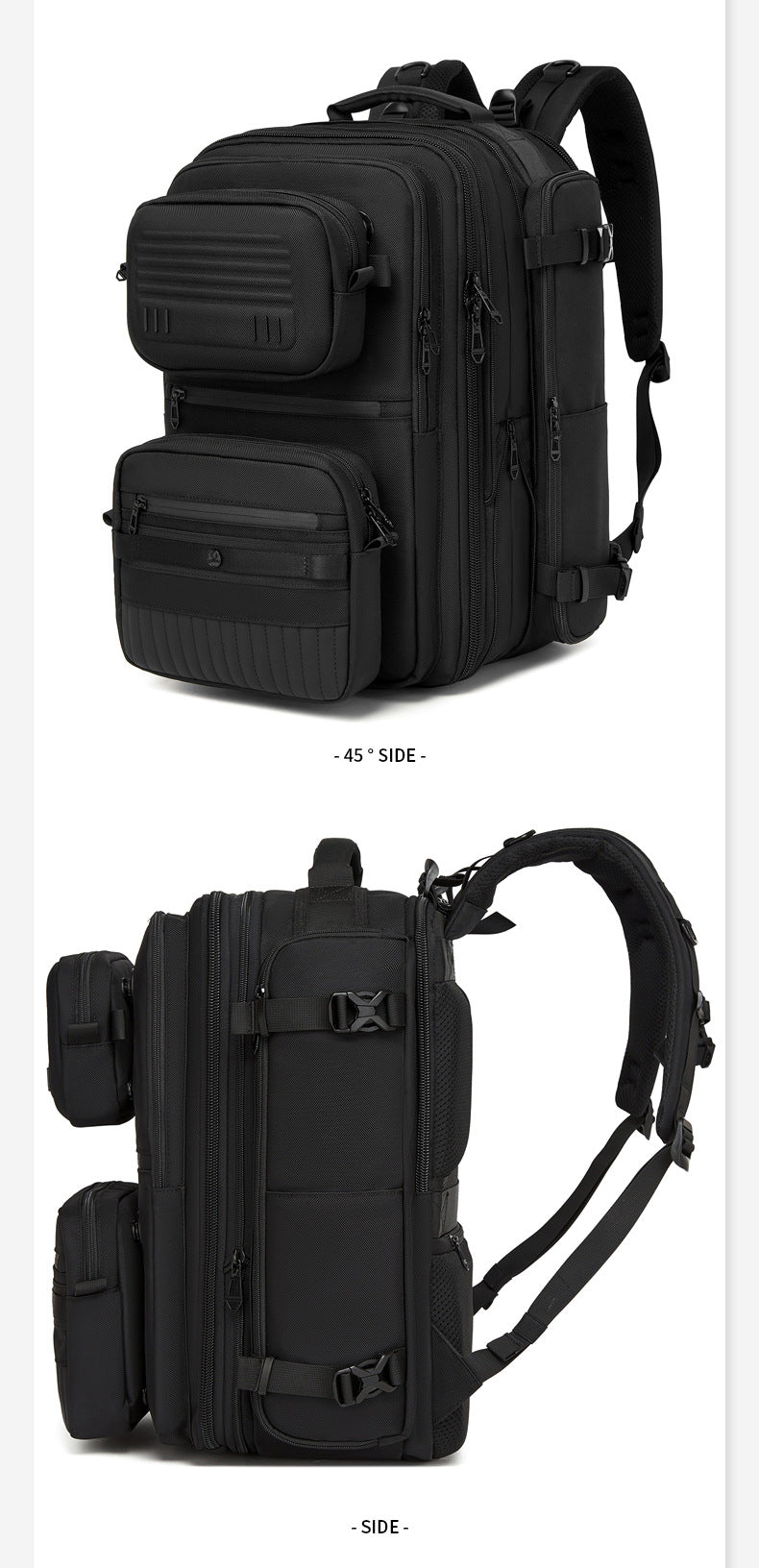 OZUKO Multifunctional Backpack Men's Large Capacity Backpack 3-in-1 detachable outdoor sports travel bag - 图片 23