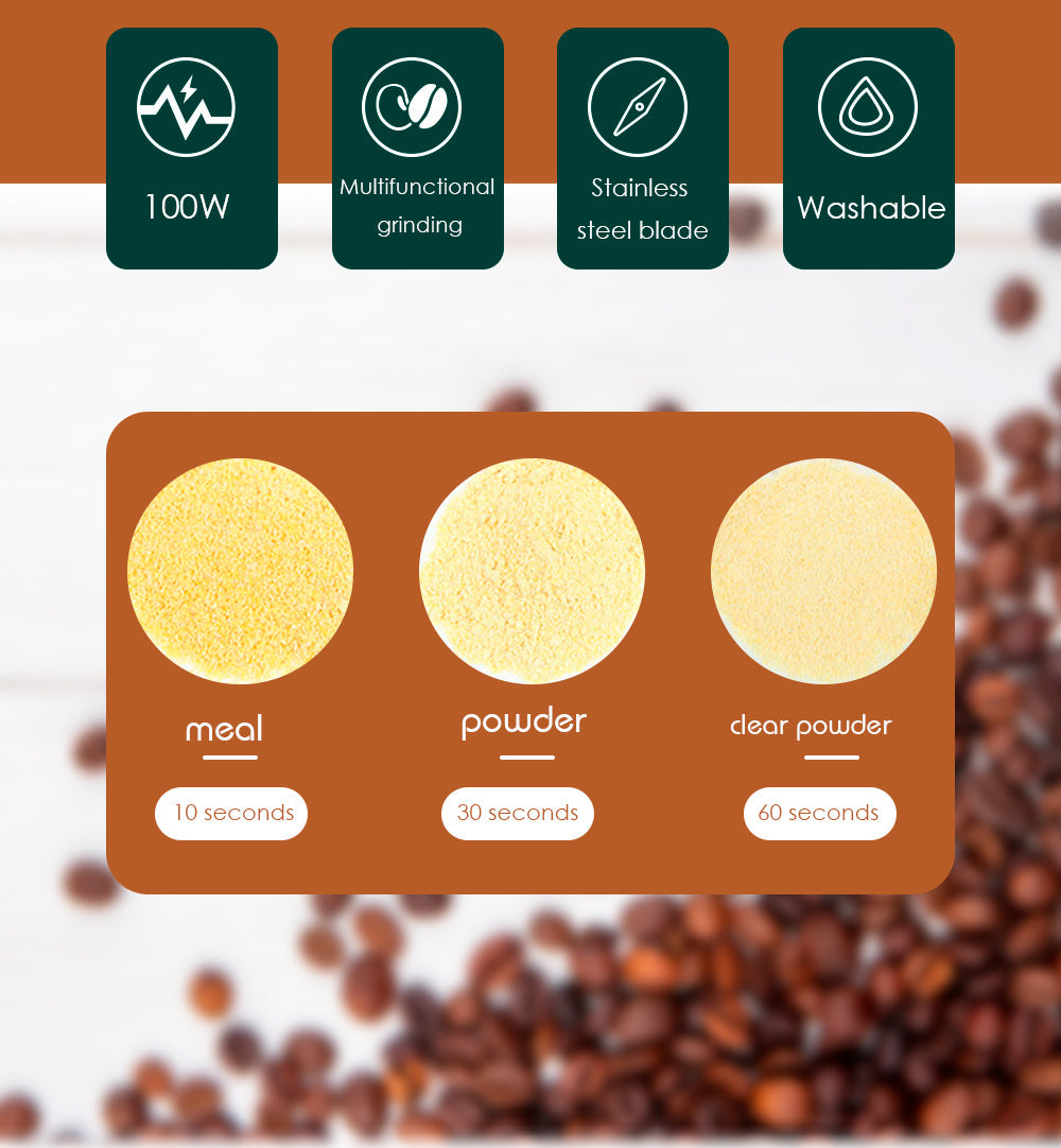 Electric Bean Grinder Dry Grinder Lightweight Household Grinding Cup Portable Coffee Bean Grinder - 图片 11