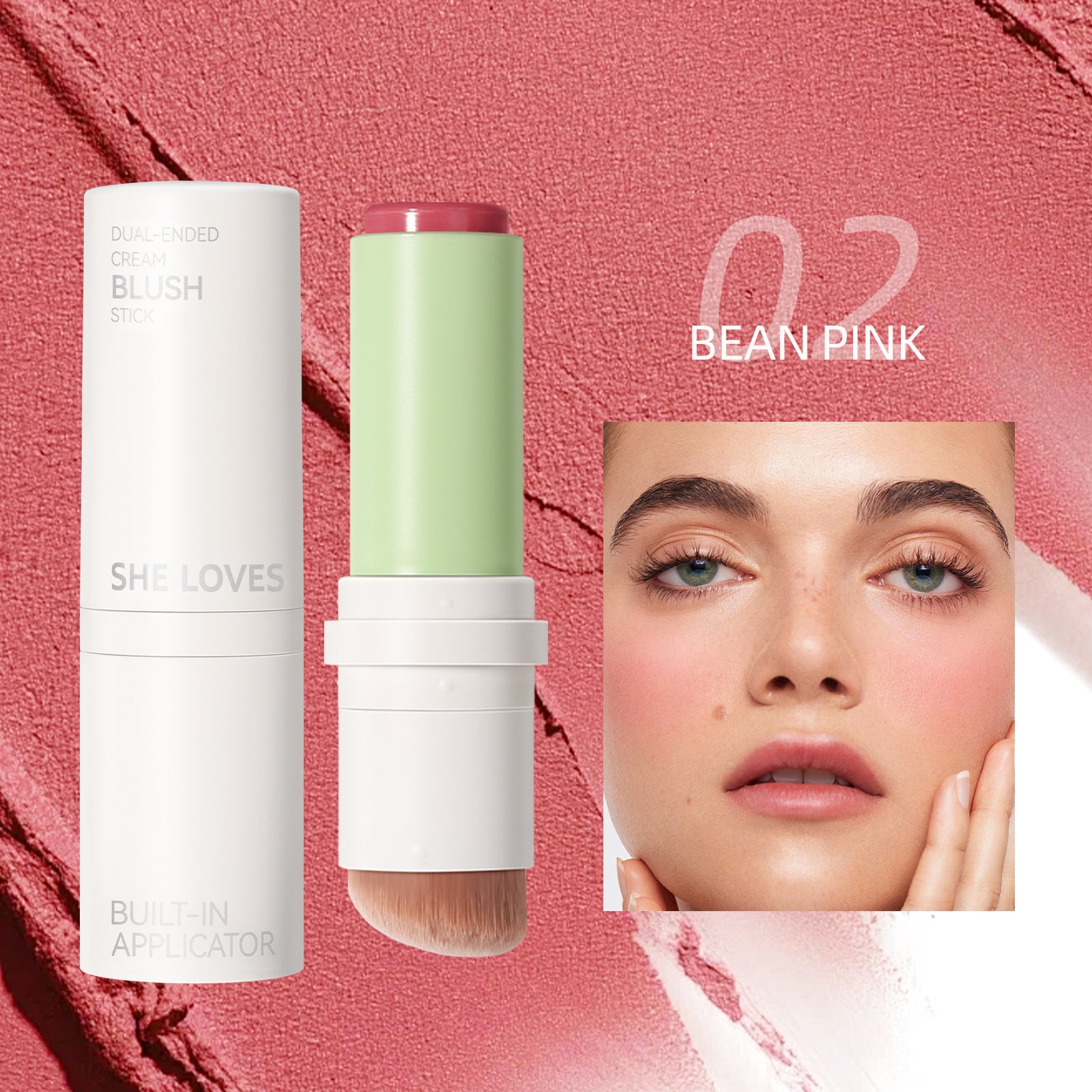 New Product sheloves Blush Stick Long-lasting Natural Color Cream Rouge Low Saturation Expanding Color Makeup - 图片 6