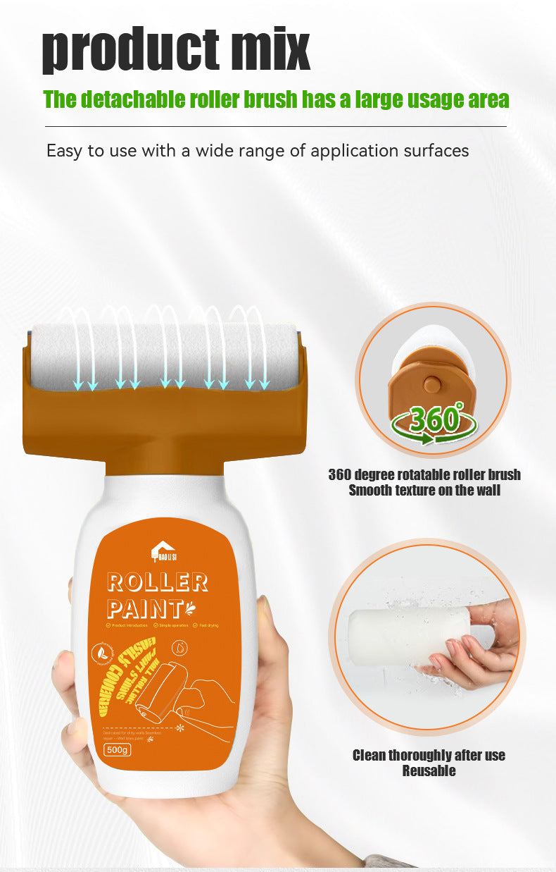 Large Roller Paint for Walls Water-Based Odorless Household White Wall Graffiti Stain Color Change Covering Latex Paint - 图片 8