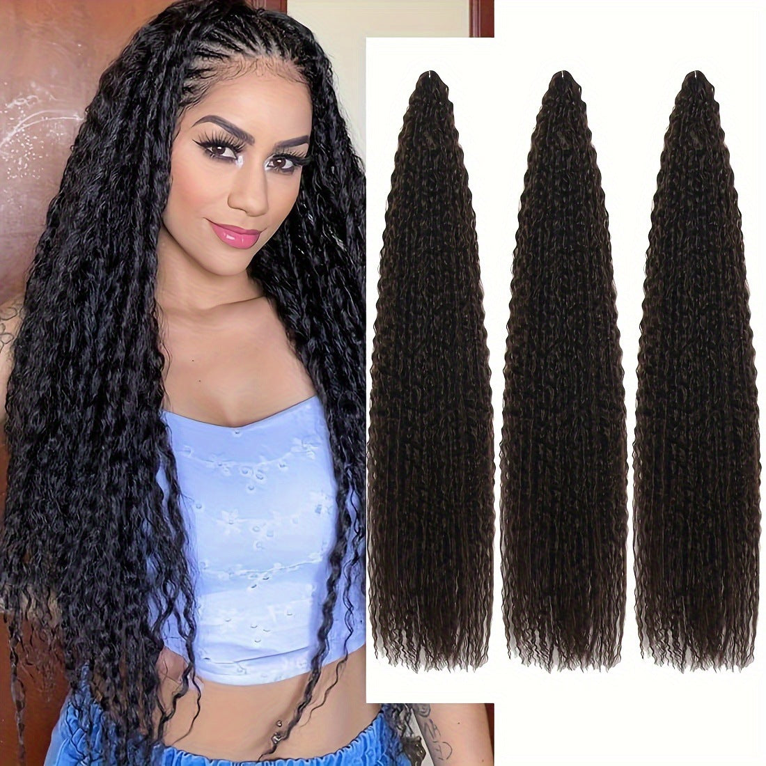 16/24Inch Cross-Border Synthetic Crochet Wig Brazilian Braids High-Temperature Fiber High-Temperature Fiber Braids - 图片 23