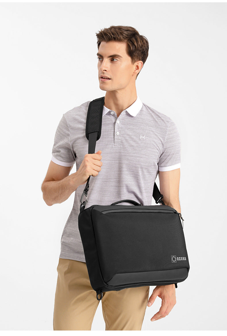 OZUKO Business Backpack Double Shoulder Laptop Bag for Men Lightweight Handheld College Student Commuting Waterproof Notebook Backpack - 图片 10