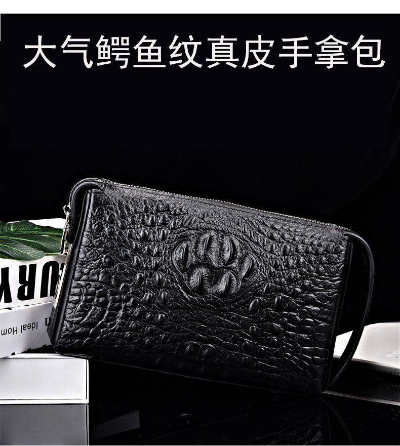 Wholesale New Men's Clutch Genuine Leather Men's Crocodile Pattern Clutch Men's Simple Anti-theft - 图片 6