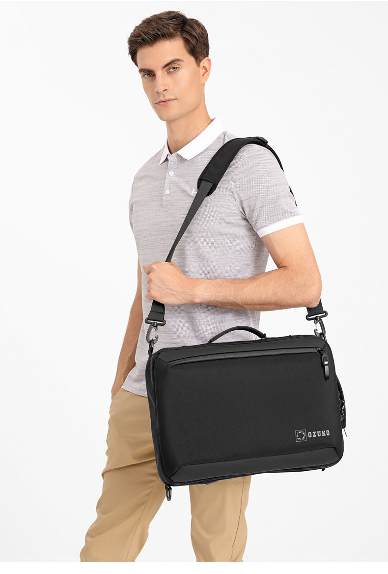 OZUKO Business Backpack Double Shoulder Laptop Bag for Men Lightweight Handheld College Student Commuting Waterproof Notebook Backpack - 图片 11