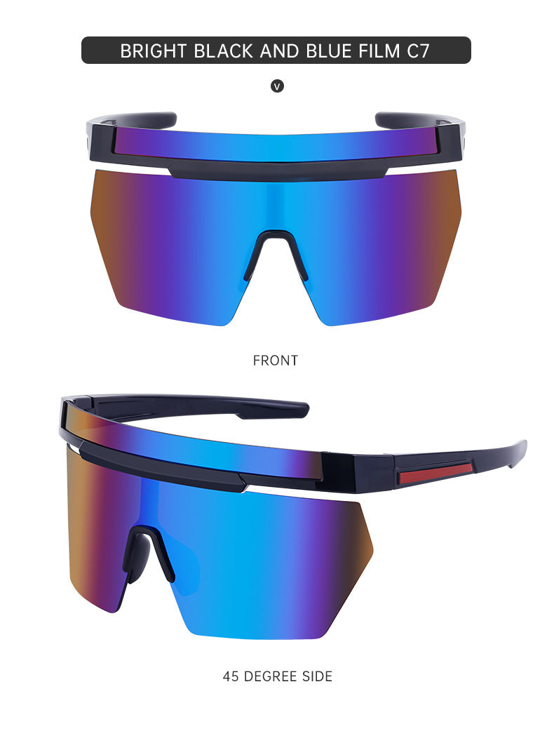 European and American Style Colorful Outdoor Sports Cycling Sunglasses for Women Trendy Fashion One-piece Windproof Sunglasses for Men Wholesale - 图片 23