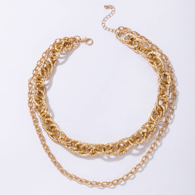 European and American Ornament Fashion Hip-Hop Short Thick Chain Geometric Necklace Metal Exaggerated Necklace - 图片 31