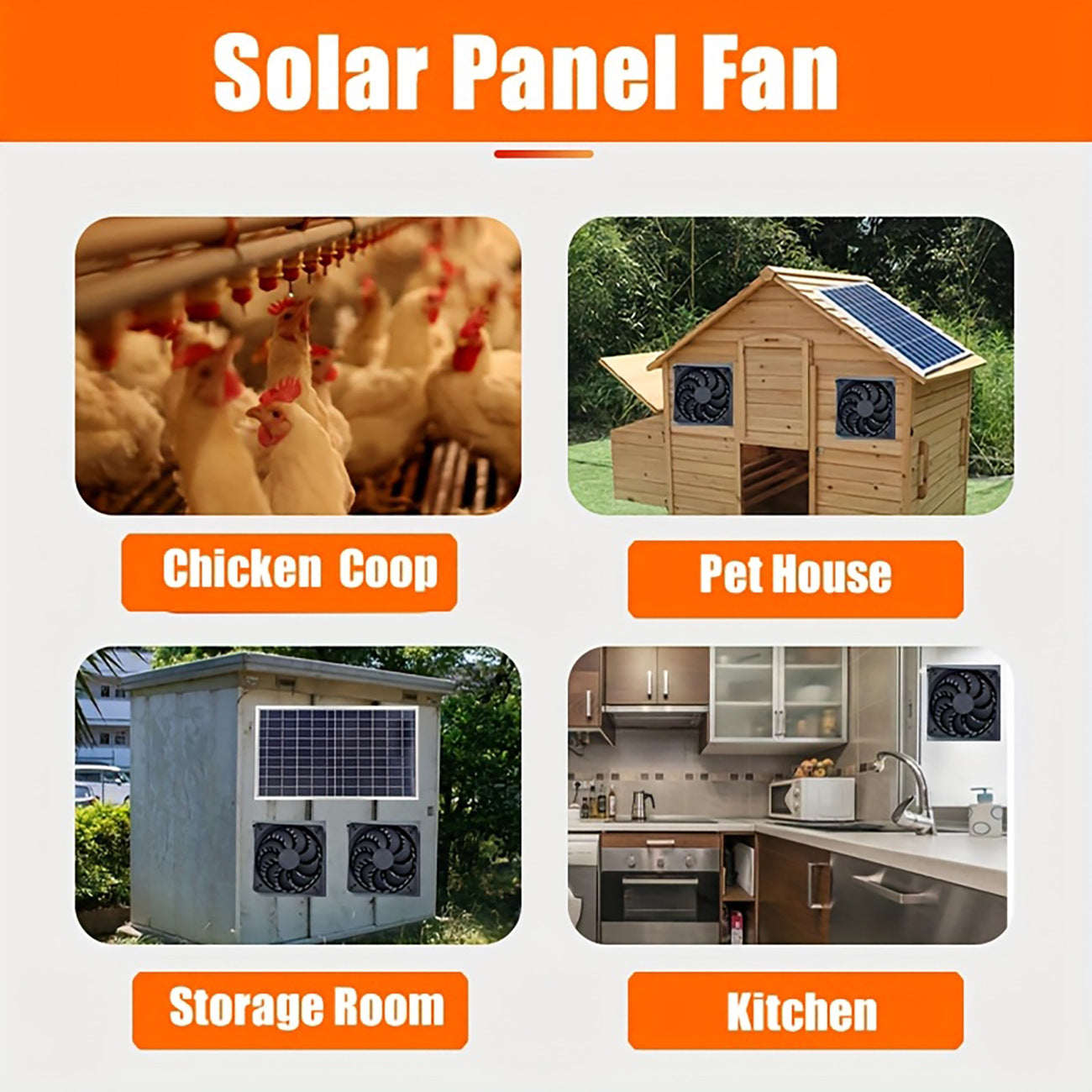 Exclusive Solar Ventilation Fan Exhaust Fan Solar Photovoltaic Pet House Ventilation Convection Cooling Blower - 图片 21