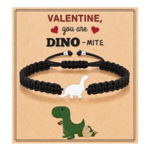 Dinosaur Spirit Power Bracelet Children's Gift Stretchable Adjustable Tail Bead Bracelet Card Small Dinosaur Woven Bracelet