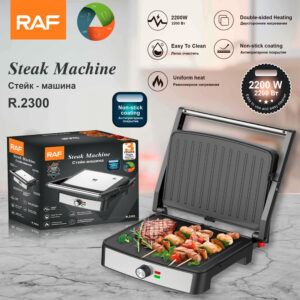 RAF European Standard Household Double-Sided Heating Breakfast Machine Grilled Meat and Sausages Toaster Steak Grill Machine R2300