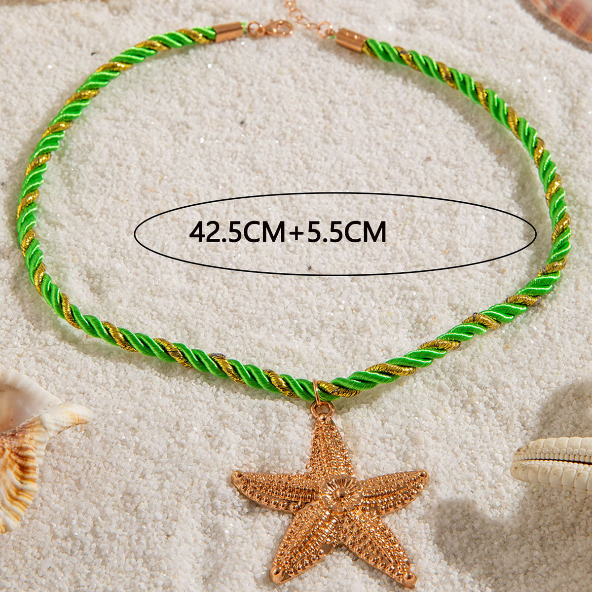 European and American Metal Ocean Style Starfish Pendant Necklace Jewelry Personality Exaggerated Star Beach Vacation Necklace for Women - 图片 27