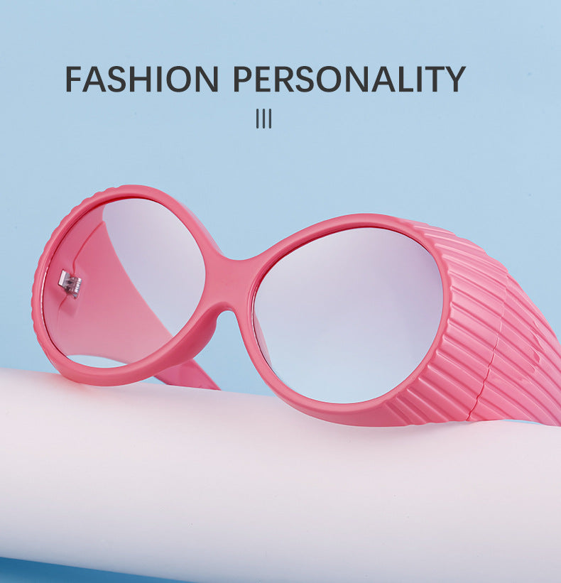 Fashion Catwalk Style Round Frame Sunglasses for Women Trendy High-end European and American Style Internet Celebrity Large Frame Sunglasses for Women Stage Performance - 图片 11
