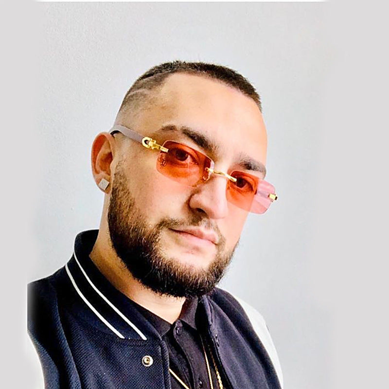 Fashion Sunglasses for Men Frameless Wooden Leg Slingshot Sunglasses Men Trendy Wooden Optical Frame sunglasses - 图片 16