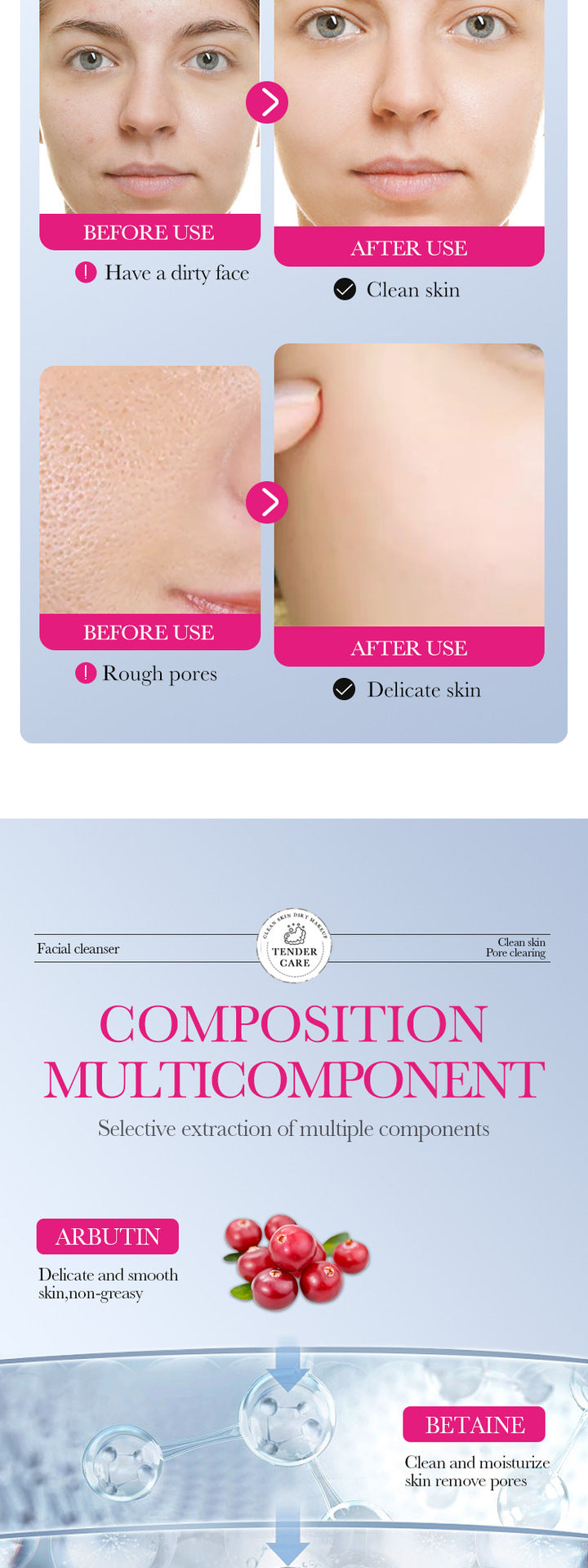 Arbutin Whitening Facial Cleanser SADOER Niacinamide Cleansing Cleanser Cross-Border Foreign Trade Wholesale - 图片 10