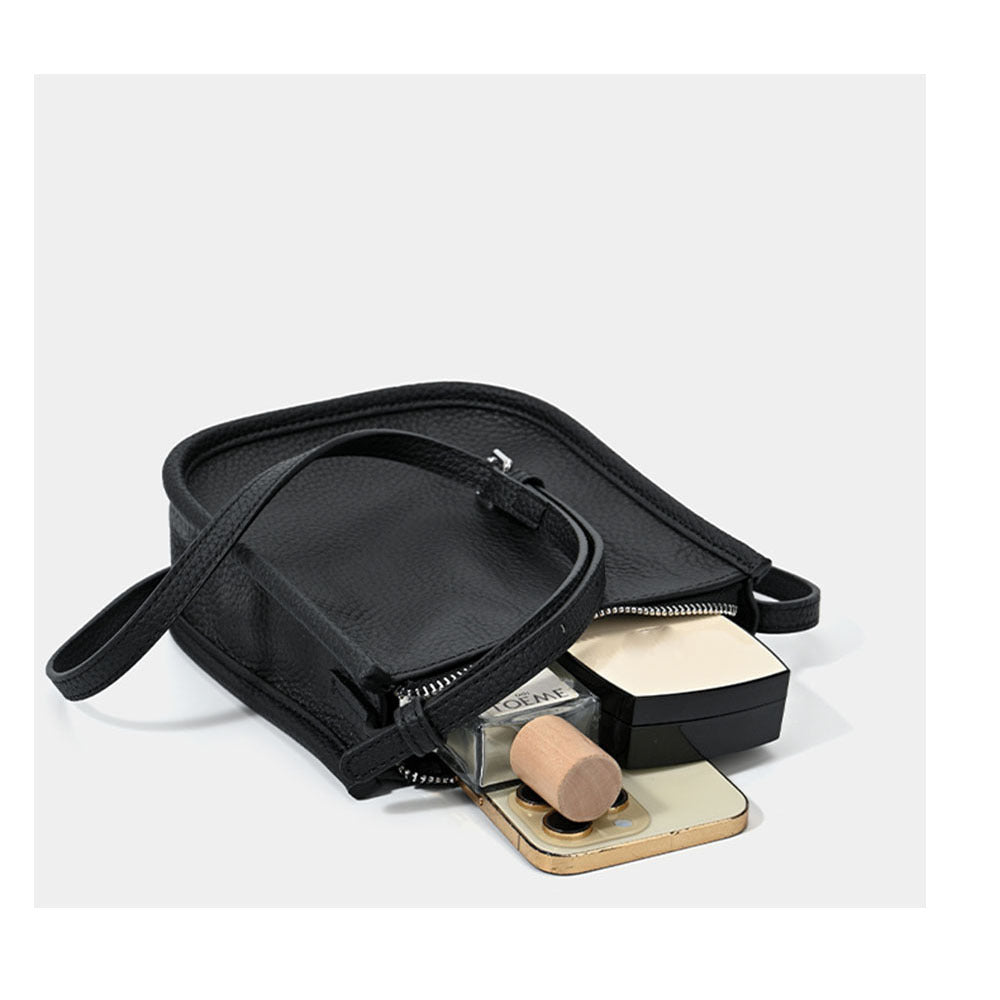 Genuine Leather Phone Bag Niche Fashion Small Bag for Women High-end Casual Simple Versatile Portable Shoulder Crossbody Bag - 图片 11