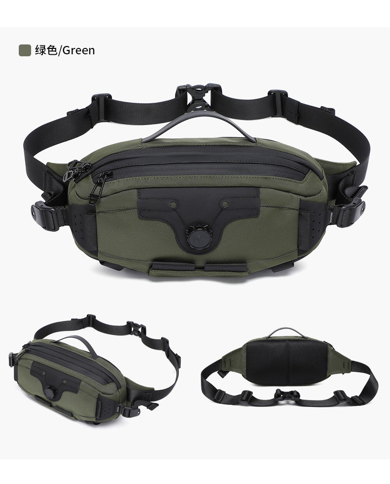 OZUKO Men's Chest Bag Crossbody Waist Bag Multifunctional Tactical Waterproof Portable Outdoor Cycling Trendy Brand High-end Bag - 图片 30