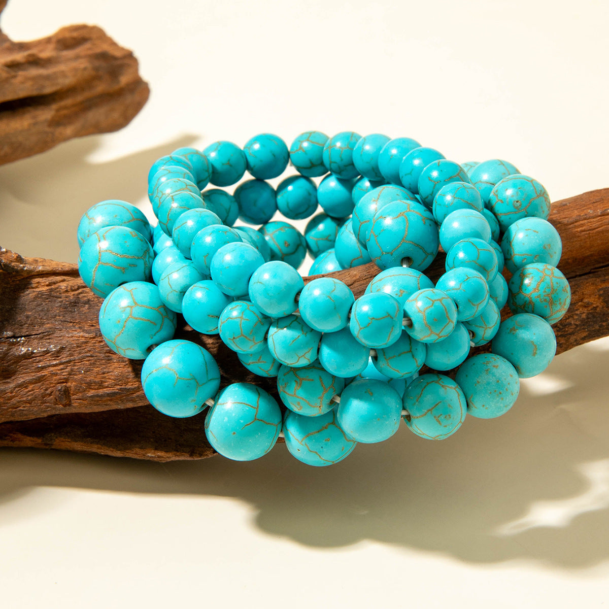 Bohemian Style Turquoise Multi-Layer Stacking Bracelet Set Light Luxury Diamond-encrusted Chain Beaded Bracelet - 图片 13