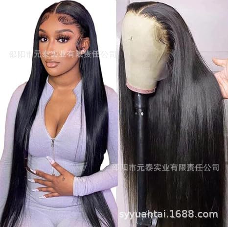 13x4 Lace Front Wigs Long Straight Black Synthetic Wigs - 图片 5