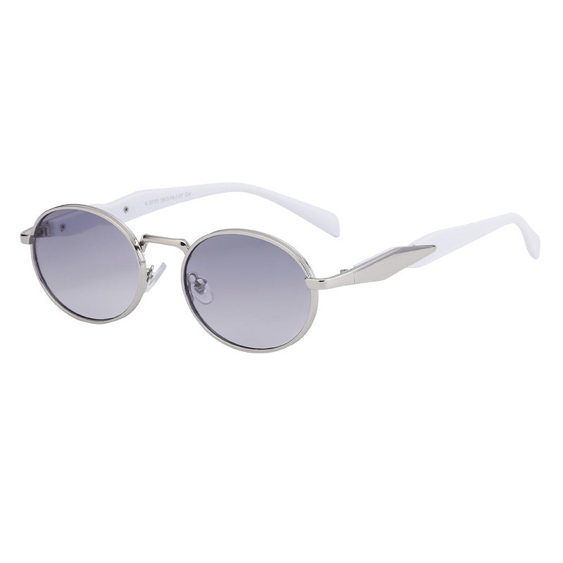 Oval Small Frame Sunglasses for Women, High-End Brand, European and American Style, Trendy UV Protection Sunglasses - 图片 6