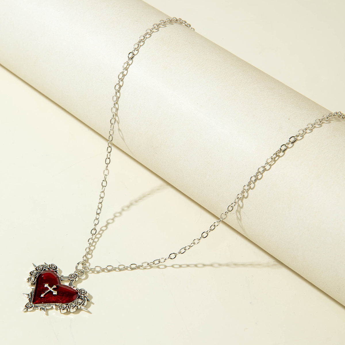 European and American Retro Hollow Diamond Cross Pendant Necklace Gothic Style Black Layered Wear Y Type Necklace - 图片 14