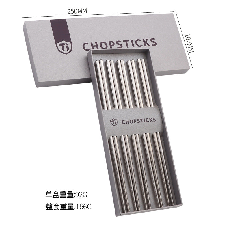 Pure Titanium Crystal Chopsticks for Home and Outdoor Use, Light Luxury Colorful Ice Flower Chopsticks23cm Half Square Chopsticks Restaurant Antibacterial Titanium Chopsticks - 图片 11