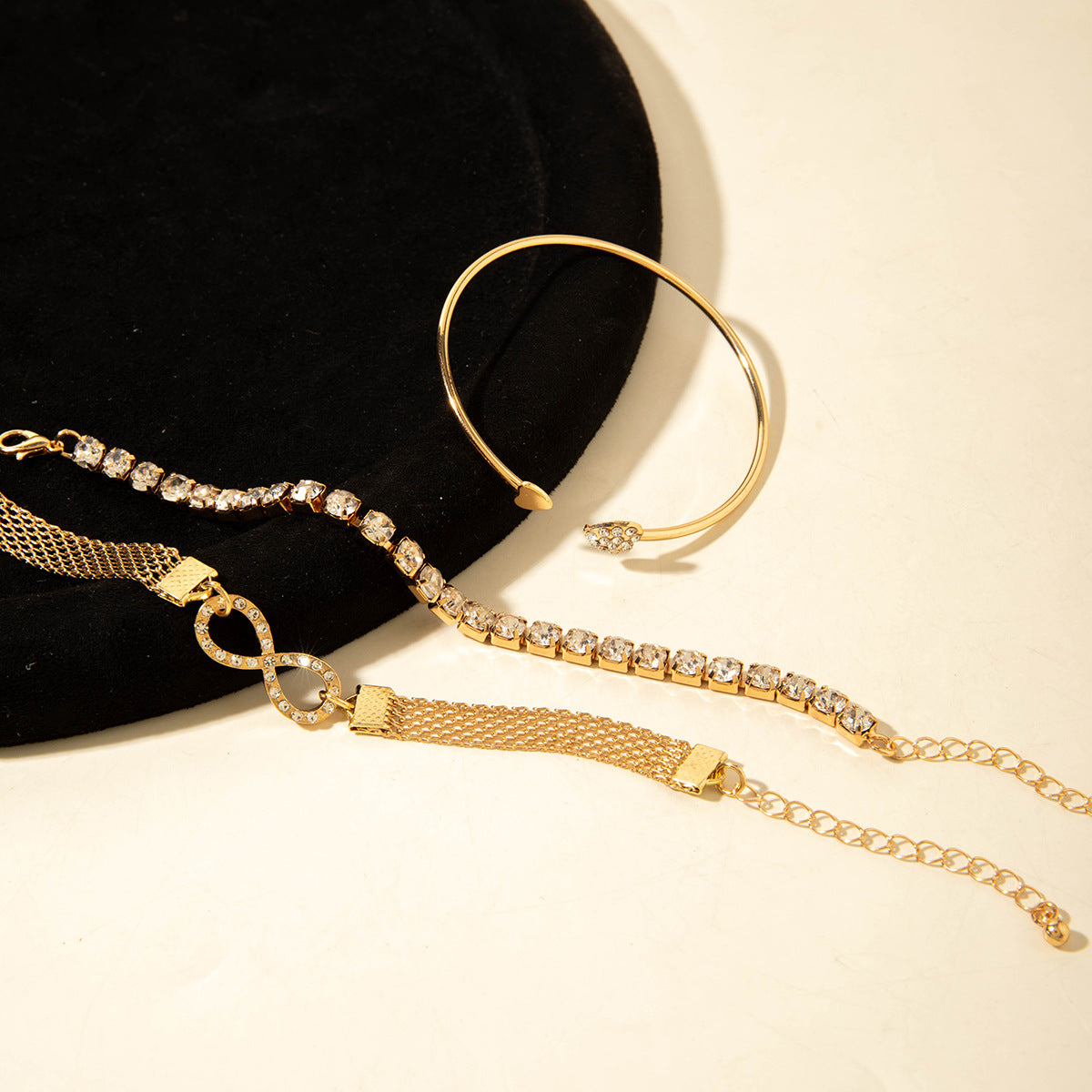 European and American Jewelry High-End Imitation Crystal Butterfly Bracelet Set Fashion Inlaid Diamond Heart Bracelet Wholesale - 图片 54