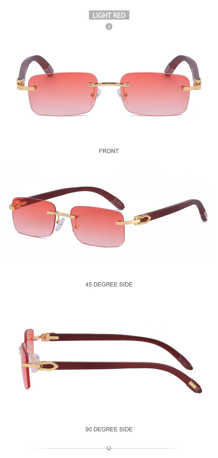 Fashion Sunglasses for Men Frameless Wooden Leg Slingshot Sunglasses Men Trendy Wooden Optical Frame sunglasses - 图片 34