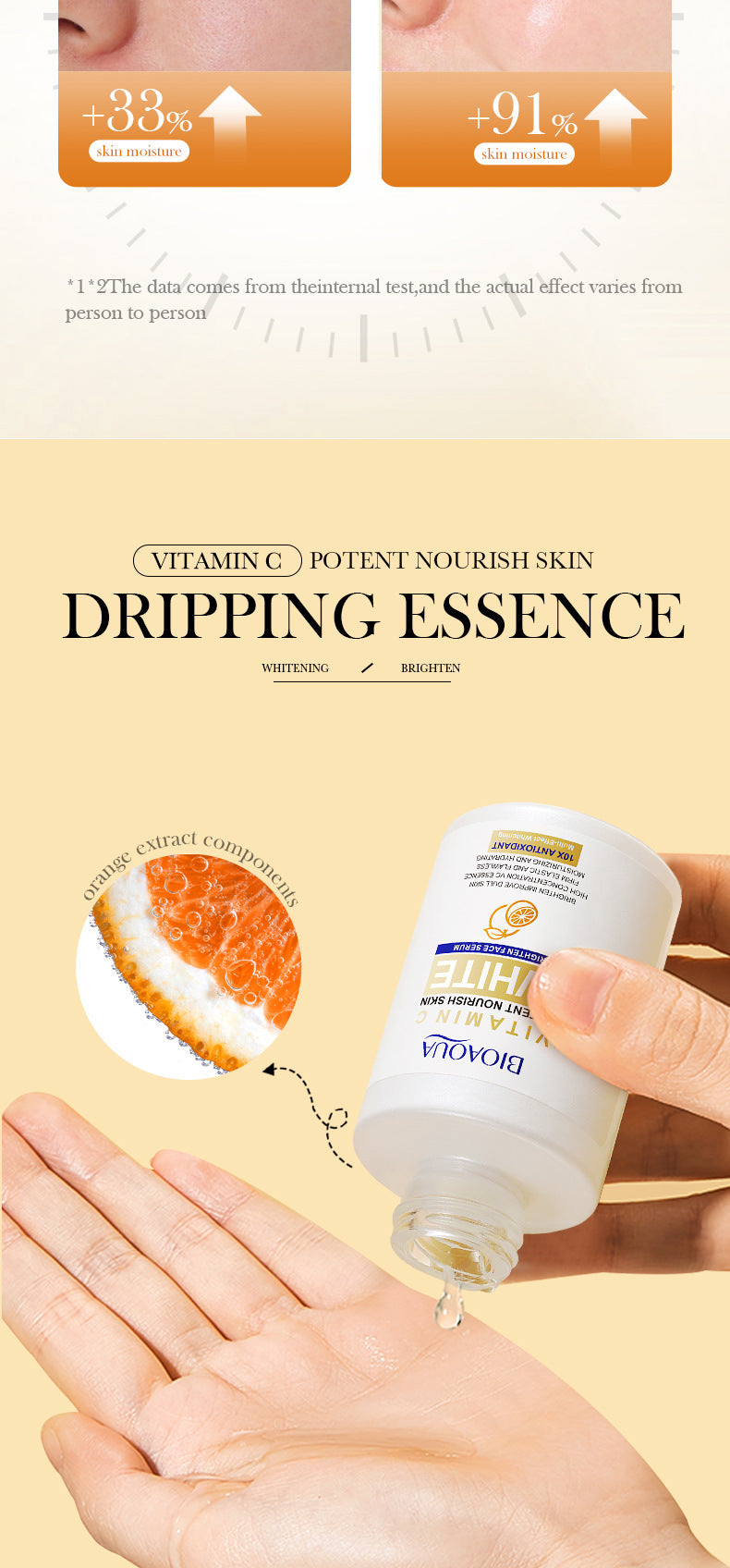 VC Essence30mlBIOAOUA Vitamin C Whitening, hydrating, moisturizing, and nourishing cross-border wholesale - 图片 12