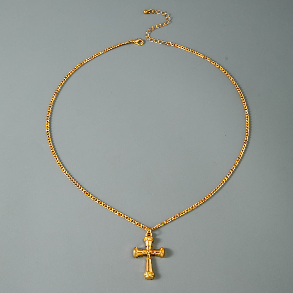 European and American Retro Hollow Diamond Cross Pendant Necklace Gothic Style Black Layered Wear Y Type Necklace - 图片 61