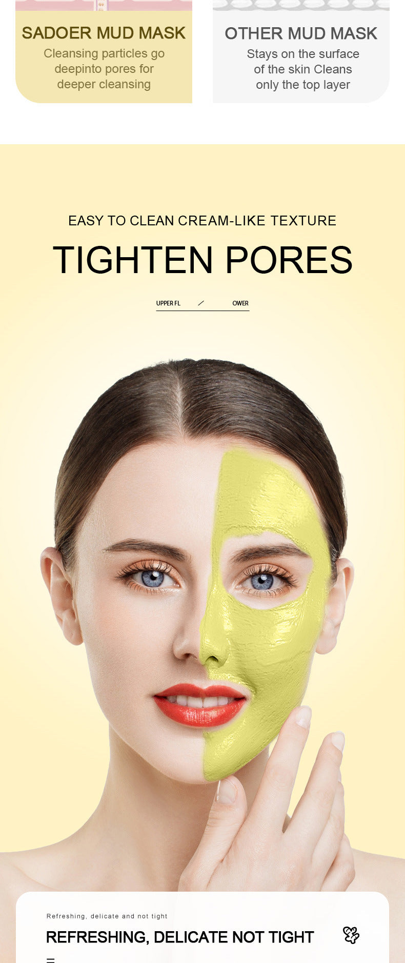 Cleaning Compound Film SADOER Green Tea Turmeric Rose Moisturizing Mask Cross-Border Foreign Trade Wholesale - 图片 9