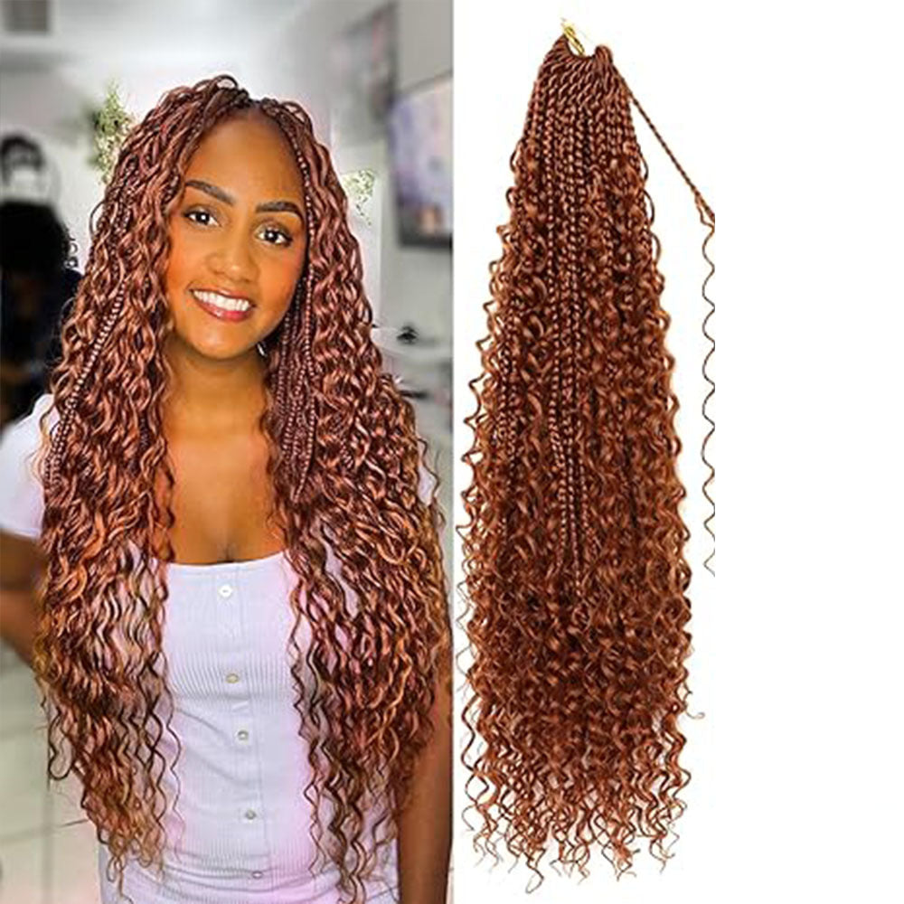 Cross-border European and American Synthetic Hair Wigs Box Braids Bohemian Curly Three-strand Braid Fly Hook Needle Hair Braid - 图片 9