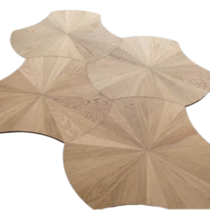 Customizable 18mm Solid Wood Oak Lotus Pattern Engineered Decking Flooring | Waterproof Outdoor Luxury Villa Living Room Design