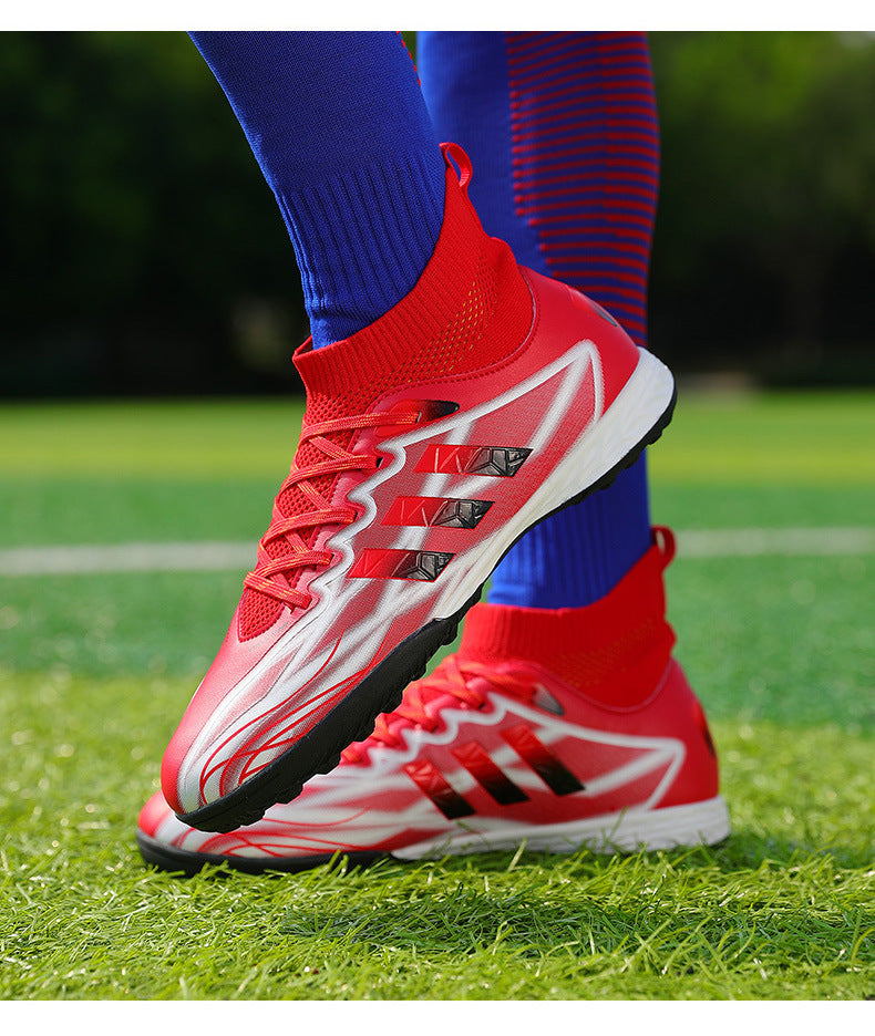 New high-top soccer shoes for men and women AG Spike TF Broken Nail Youth Student Grassland Competition Training Shoes - 图片 35