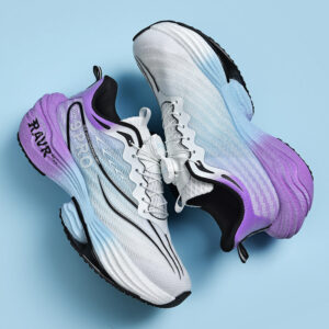 2025Autumn Winter New Breathable Double Mesh Knob Buckle Sports Shoes Couple High Elastic Popcorn Soft Bottom Carbon Plate Running Shoes